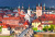 Night Aerial View of Wurzburg Old Town